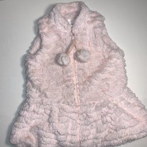 Mud Pie Girls Pink Faux Fur Vest